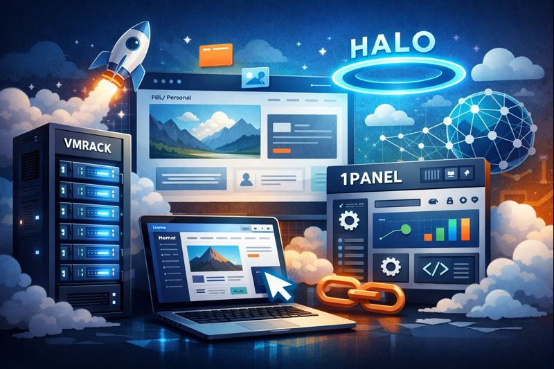 利用VMRack&1Panel & Halo轻松搭建属于自己的网站